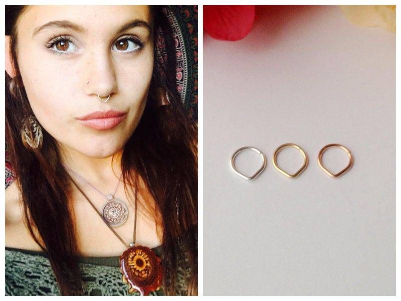 Dreieck Septum Ring, Rosegold Ring Dreieck Septum Ring, Rosegold Ring von FamilyWeddingJewelry
