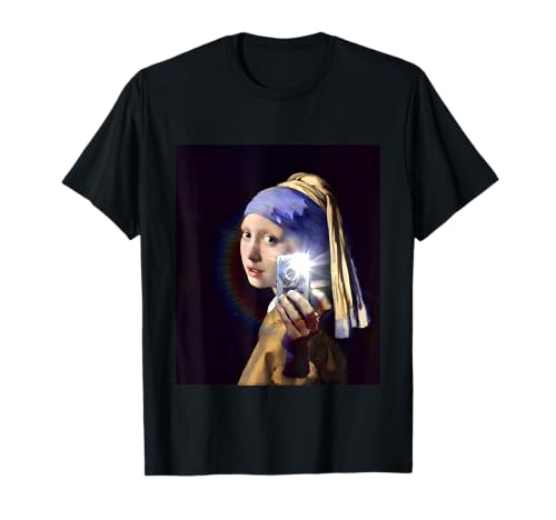 Famous Painting Girl with a Pearl Earring Vermeer Damen Kunst-T-Shirt Schwarz S Art Matters von Famous Painting Girl with a Pearl Earring Vermeer