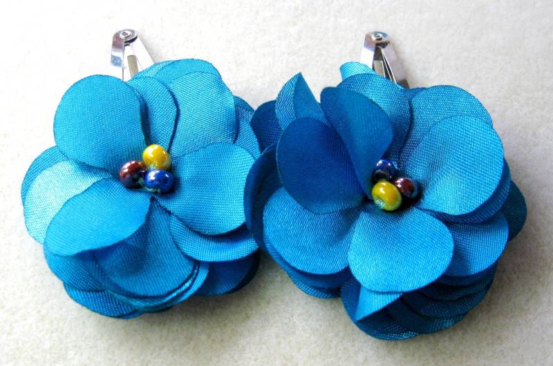 Blume Haar Clip Silber Haar-Accessoires Handgefertigt von FamtasticCrafts