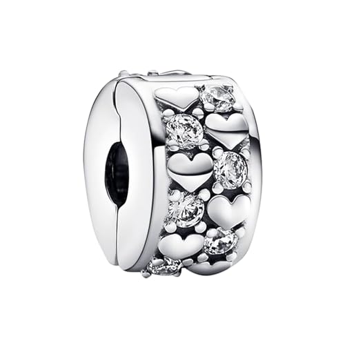 Famuan Brillante ewige Liebe Charm 925 Sterling Silber Anhänger für Frauen Armbänder Muttertag Valentinstag Geburtstag Weihnachten Geschenke für Gattin Familie Freunde von Famuan