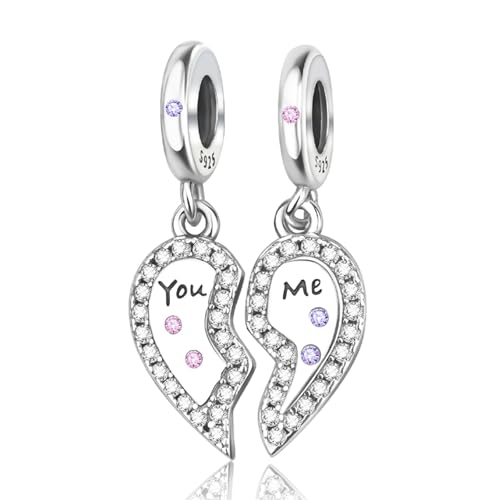 Famuan Für Immer Vereint Charm 925 Sterling Silber Anhänger für Frauen Armbänder Muttertag Valentinstag Geburtstag Weihnachten Geschenke für Gattin Familie Freunde von Famuan