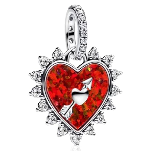Famuan Herzdurchdringender Pfeil Charm 925 Sterling Silber Anhänger für Frauen Armbänder Muttertag Valentinstag Geburtstag Weihnachten Geschenke für Gattin Familie Freunde von Famuan