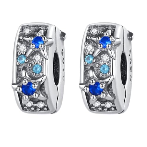 Famuan Jewelry 2PCS Starfish Clips Charm Silber Stopper Spacer für Frauen Armbänder Muttertag Valentinstag Geburtstag Weihnachten Geschenke für Frau Mädchen Familie Freunde von Famuan