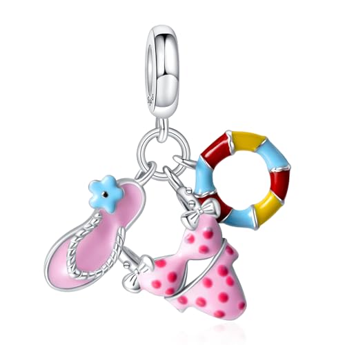 Famuan Jewelry Bikini Charm 925 Sterling Silber Anhänger für Frauen Armbänder Muttertag Valentinstag Geburtstag Weihnachten Geschenke für Frau Mädchen Familie Freunde von Famuan