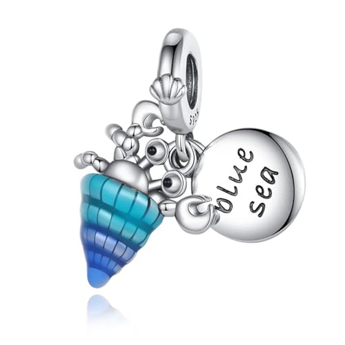 Famuan Jewelry Conch and Hermit Crabs Charm 925 Sterling Silber Anhänger für Frauen Armbänder Muttertag Valentinstag Geburtstag Weihnachten Geschenke für Frau Mädchen Familie Freunde von Famuan