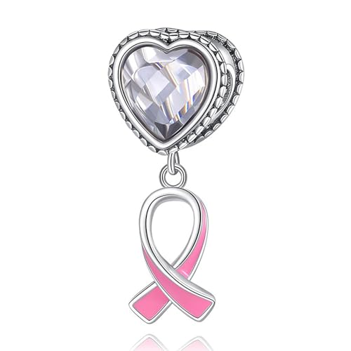 Famuan Jewelry Heart with Red Ribbon Charm 925 Sterling Silber Anhänger für Frauen Armbänder Muttertag Valentinstag Geburtstag Weihnachten Geschenke für Mädchen Familie Freunde von Famuan