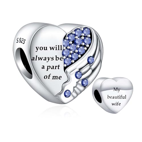 Famuan Jewelry My Beautiful Wife Charm 925 Sterling Silber Anhänger für Frauen Armbänder Muttertag Valentinstag Geburtstag Weihnachten Geschenke für Mädchen Familie Freunde von Famuan