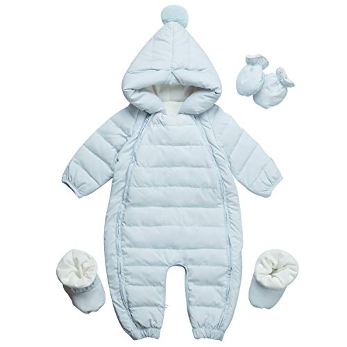 Famuka Baby Daunenanzug Schneeanzug Jungen Mädchen Winter Babymode Set (Blau, 73) von Famuka