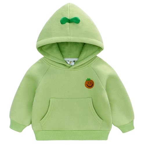 Famuka Baby Fleece-Kapuzenpulli Kinder Kapuzenpullover Jungen Mädchen Hoodie Kleinkinder Sweatshirt (Grün, 9M) von Famuka