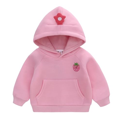 Famuka Baby Fleece-Kapuzenpulli Kinder Kapuzenpullover Jungen Mädchen Hoodie Kleinkinder Sweatshirt (Rosa, 18M) von Famuka