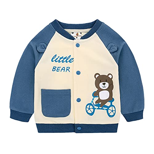 Famuka Baby Jacke Baby Jungen Mädchen Übergangsjacke Frühling Herbst Kinder Jäckchen (Blau, 100, 24 Monate) von Famuka