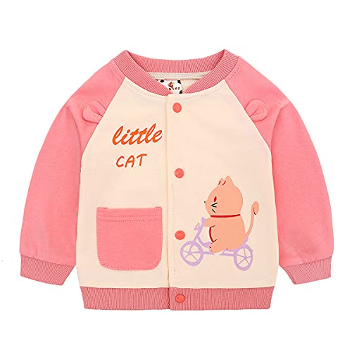 Famuka Baby Jacke Baby Jungen Mädchen Übergangsjacke Frühling Herbst Kinder Jäckchen (Rosa, 100, 24 Monate) von Famuka