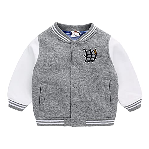Famuka Baby Jacke Junge Mädchen Übergangsjacke Frühling Herbst Babykleidung Baby Jacket (Grau, 80, 12 Monate) von Famuka