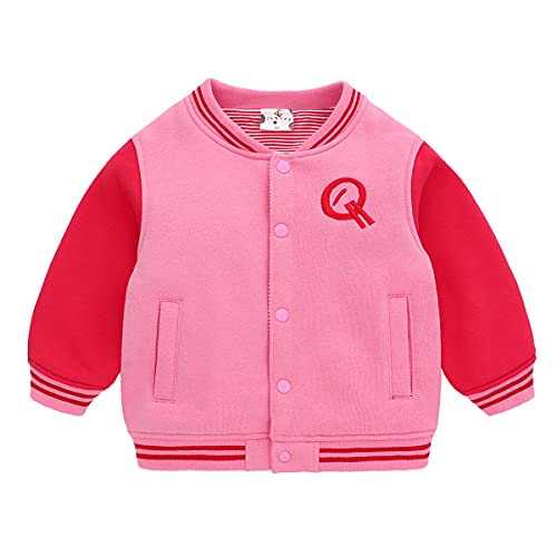 Famuka Baby Jacke Junge Mädchen Übergangsjacke Frühling Herbst Babykleidung Baby Jacket (Rosa, 70, 9 Monate) von Famuka