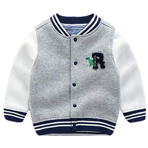 Famuka baby Jungen Jacke Kleinkinder Jäckchen Übergangsjacke Babykleidung (Grau, 9-12 Monate/80) von Famuka