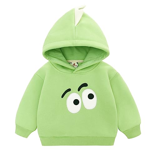 Famuka Baby Kapuzenpullover Kleinkinder Hoodie Jungen Mädchen Einfarbig Sweatshirt Pullover Vlies Fleece (Grün, 3T) von Famuka