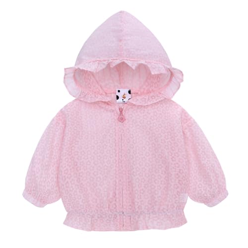 Famuka Baby Mädchen Jacke Kinder Übergangsjacke Kleinkinder Sommerjacke mit Kapuze (Rosa, 18M) von Famuka