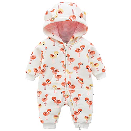 Famuka Baby Strampler Jungen Mädchen Herbst Winter Overall Spielanzug (Rot, 18-24 Monate) von Famuka