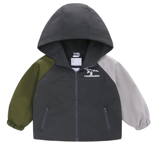 Famuka Junge Jacke Kinder Regenjacke wasserdicht winddicht Sportjacke Wanderjacke Übergangsjacke (Grau, 5T) von Famuka