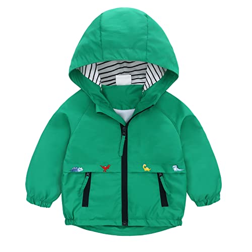 Famuka Kinder Jacke Baby Junge Übergangsjacke Kleinkinder Sommerjacke mit Kapuze (Grün, 24M) von Famuka