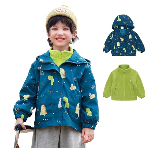 Famuka Kinder Jacke Jungen Mädchen Fleecejacke Übergangsjacke Funktionsjacke Wanderjacke (Grün, 5T) von Famuka