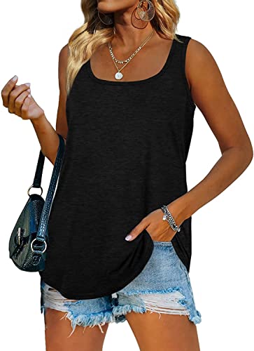 Famulily Basic Tank Top Damen Sommer Elegant Tshirt äRmellos Locker Schwarz L von Famulily