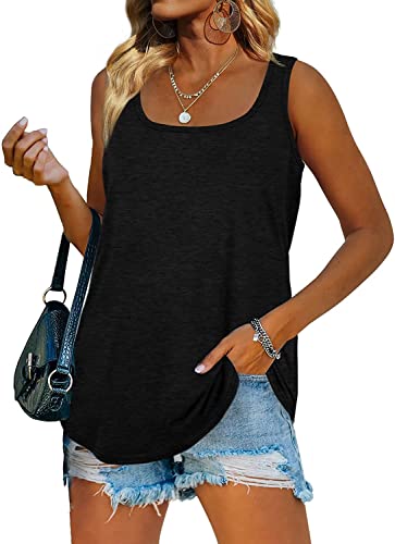 Famulily Damen Sommer T Shirt Ärmellose Oberteile Bluse lose Shirt Tank Top Weste Tops,Schwarz,M von Famulily