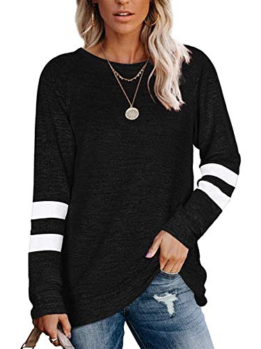 Famulily Damen Sweatshirt Baumwolle Bequem Winter Tshirt Damen Langarm Schwarz XL von Famulily