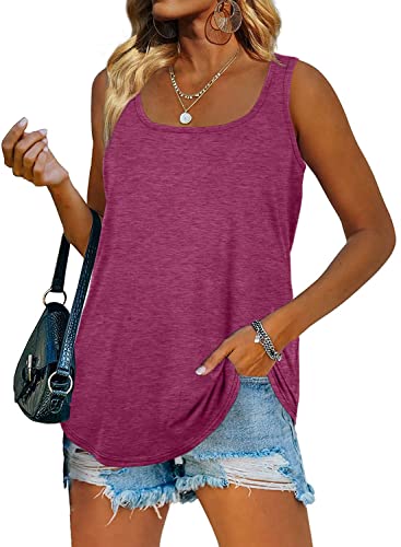 Famulily Damen Tank Tops Einfarbiges Oberteile ärmellose Sexy Casual Camisole Shirt Weste T-Shirt Sommer Tunika Basic-top,Violett,L von Famulily