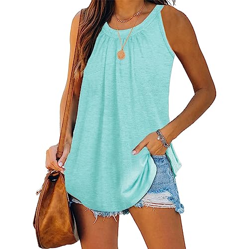 Famulily Damen Top Viskose Tank Top Damen Luftig Spaghetti Top Locker Türkis XL von Famulily