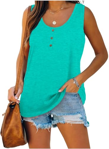 Famulily Elegant Oberteile Damen äRmellos TräGertop Sommer Summer Tops Beach TüRkis L von Famulily