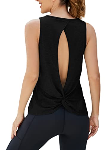 Famulily Frauen Sexy Casual Lose Open Twist Back Gym Westen Top Damen Sommer Tops Schwarz M von Famulily