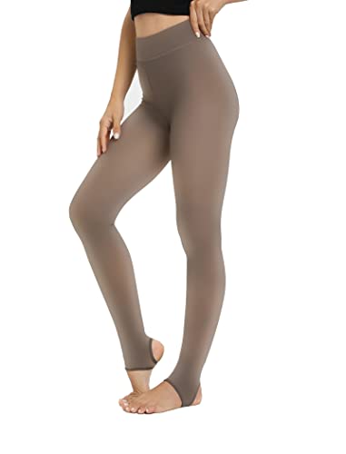 Famulily Frauen Winter Warme Fußlose Strumpfhose Mit Fleece Futter Extra Dicke Opaque Strumpfhose Unterwäsche Leggings Kaffee 300g von Famulily