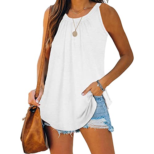 Famulily LäSsig äRmellose Tunika Damen äRmelloses Gym Fitness Tank Top Sommer Top Locker Weiß M von Famulily