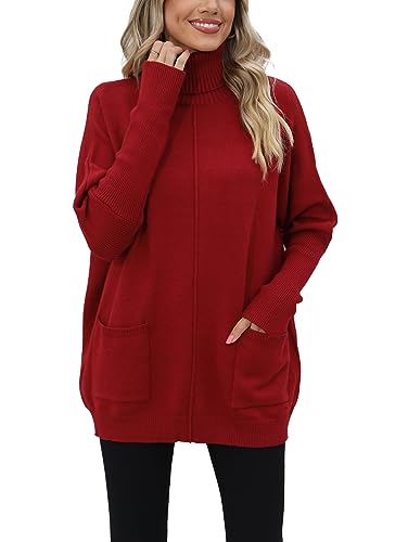 Famulily Lange Pullis Damen LäSsiger Rolli Langarm Weinrot XS von Famulily