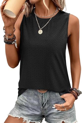 Famulily Schwarz Top Damen Elegant Sommer Oberteile Leicht äRmelloses Hemdchen Schwarz 2XL von Famulily