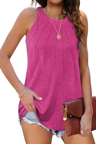 Famulily Sport Tank Top Damen Blusentops Damen äRmellos Elegant Neon Oberteil Rosa L von Famulily