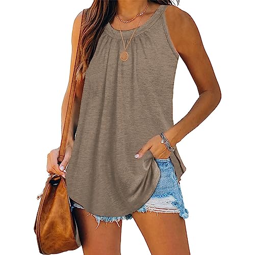 Famulily TräGertop Damen Baumwolle Yoga Top Damen Sommer Locker Khaki M von Famulily