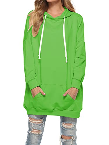 Famulily Umstandspullover Lange Oberteile für Leggings Langer Hoodie Oversize Grun M von Famulily