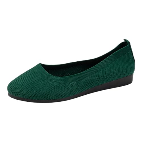 Dirndl Schuhe Damen, Dirndl Schuhe Damen Sommer Flache Tanzschuhe Ballerinas zum Kleid Weiche Ballettschuhe Bequem Sportliche Trachtenschuhe Elegant Halbschuhe Mädchen, Dark Grün, 41 von Famzuneu