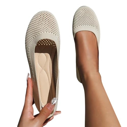 Famzuneu ballerinas mädchen, Damen Ballerinas Weite H Sportliche Dirndl Schuhe Elegant Flache Trachtenschuhe Sommerschuhe Weiche Sommer Ballettschuhe zum Kleid Barfußschuhe Mädchen, Weiß, 39 von Famzuneu