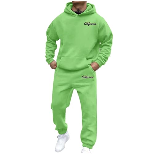 Famzuneu freizeitanzug herren sommer leicht, Sportanzug Herren Kurz Warm Trainingsanzüge Trainingsanzug Set mit Kapuze und Taschen Gym Tracksuit Jogginganzug Baggy Zweiteiler Freizeitanzug Sportanzug von Famzuneu