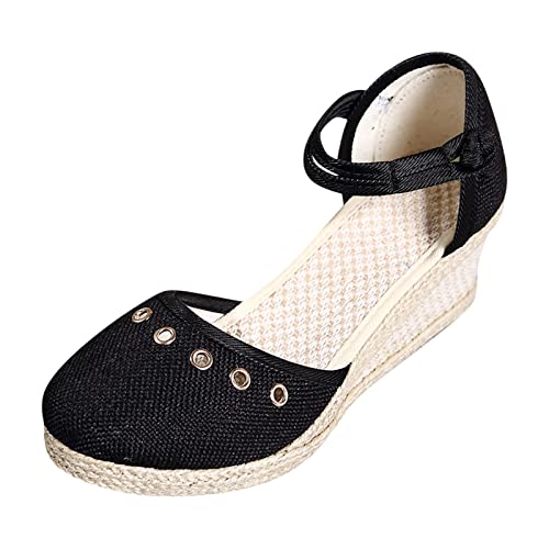 Famzuneu sneaker mit keilabsatz damen braun, Keilabsatz Schuhe Damen Geschlossen Breite Füße Espadrilles Plateau Schwarz Keilschuhe Sandalen Elegant Vorne Strandsandalen Sommerschuhe Weite H Wedges von Famzuneu