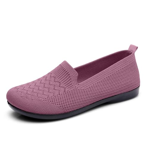 Pumps bequem Damen, Ballerinas Damen Blau Sommer Weite H Sommerschuhe Mittelalter Ballerina Tanzschuhe Trachtenschuhe Leichte Sportliche Ballettschuhe Elegant Halbschuhe Mädchen, Lila, 37 von Famzuneu