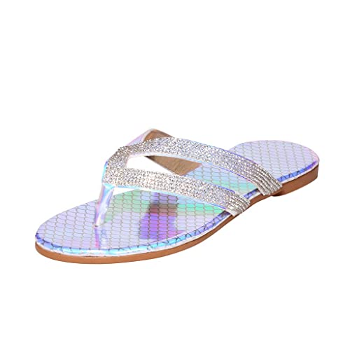 Sandalen mädchen 30 Glitzer, Zehentrenner Damen Glitzer Sommer Strand Sandaletten Schuhe Strasssteine Strass Sommerschuhe Elegant Zehensandalen Flip Flops Pool Meer Outdoor Flip-Flops Sandalen von Famzuneu