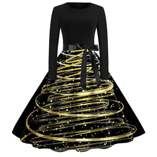 Weihnachtskleid Damen Elegant Kleid Weihnachten Langarm Cocktailkleid Vintage Rockabilly Kleider mit Lustig Weihnachtsmotiv Festlich Partykleid Abendkleider Weihnachtskleider Frauen Weihnachtskleid Damen Elegant Kleid Weihnachten Langarm Cocktailkleid Vintage Rockabilly Kleider mit Lustig Weihnachtsmotiv Festlich Partykleid Abendkleider Weihnachtskleider Frauen von Famzuneu