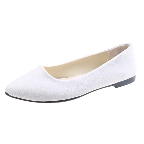 barfuss Schuhe Damen Sommer Ballerina, Spitze Ballerinas Damen Ballerina Schuhe Elegant Leichte Sommerschuhe Dirndl Weiche Bequem Gymnastikschuhe Tanzschuhe Wildleder Sommerschuhe Flache von Famzuneu
