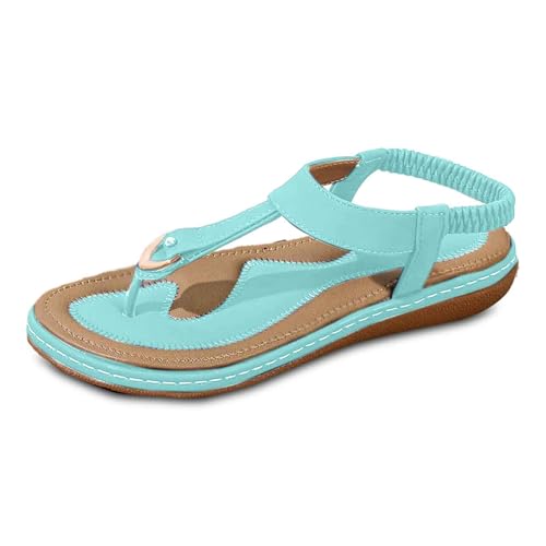 damen sandalen sommer elegant schwarz, espadrilles für damen keilabsatz, Strandschuhe Damen Flache Sandalen mit Glitzersteinen Perlen Schleifen für Strandurlaub Alltag Freizeit Bequeme Sommerschuhe von Famzuneu