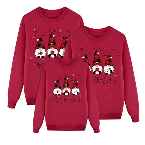 partner pyjama 2er set für paare frauen, Weihnachtspullover Familie Set Partnerlook Damen Herren Kinder Weihnachtspulli Partner Rudolph Winterpullover Sweatshirt Ugly Christmas Hässliche Sweater von Famzuneu