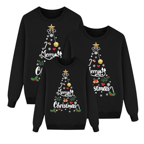 weihnachtspulli kinder 140, Weihnachtspullover Familie Set Partnerlook Damen Herren Kinder Weihnachtspulli Partner Rudolph Winterpullover Sweatshirt Ugly Christmas Hässliche Sweater von Famzuneu